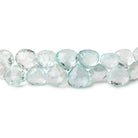 6.5-7mm Aquamarine faceted heart beads 8 inch 60 pieces AAA - Beadsofcambay.com