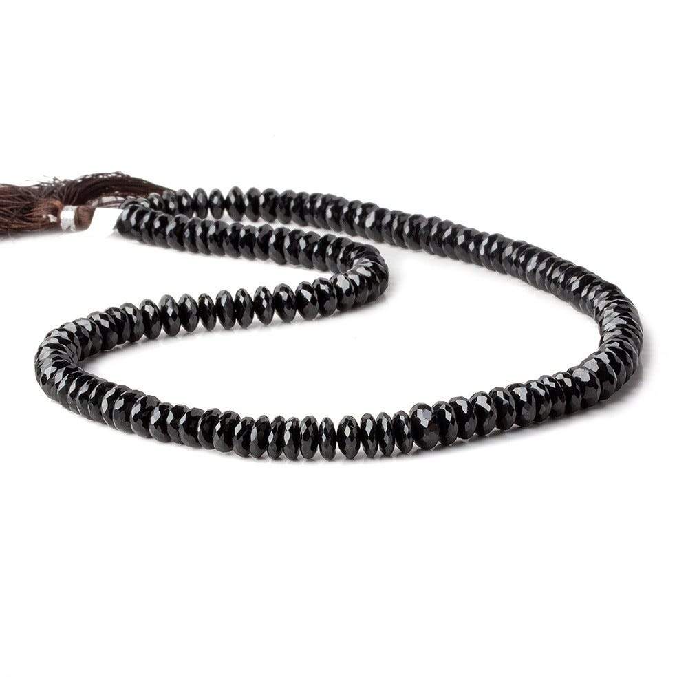 6.5-7mm Black Spinel Beads German Faceted Rondelle Beads 17 inch 130 pieces A Grade - Beadsofcambay.com