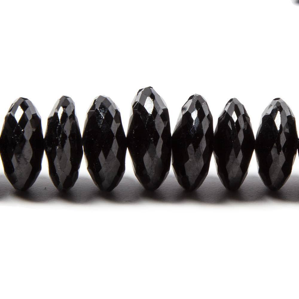 6.5-7mm Black Spinel Beads German Faceted Rondelle Beads 17 inch 130 pieces A Grade - Beadsofcambay.com