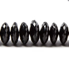6.5-7mm Black Spinel Beads German Faceted Rondelle Beads 17 inch 130 pieces A Grade - Beadsofcambay.com