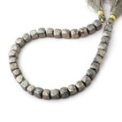 6.5-7mm Golden Pyrite faceted cube beads 9.5 inch 37 pieces - Beadsofcambay.com