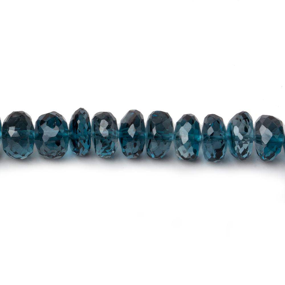 6.5-7mm London Blue Topaz faceted rondelle beads 8 inch 52 pieces - Beadsofcambay.com