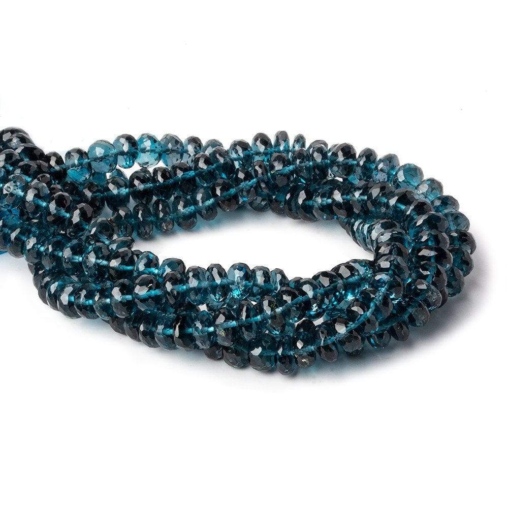 6.5-7mm London Blue Topaz faceted rondelle beads 8 inch 52 pieces - Beadsofcambay.com