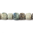 6.5-7mm Matte Chrysocolla plain cube beads 7.5 inch 27 pieces - Beadsofcambay.com