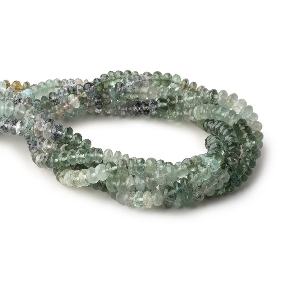 6.5-7mm Moss Aquamarine Faceted Rondelle Beads 15 inch 91 pieces - Beadsofcambay.com