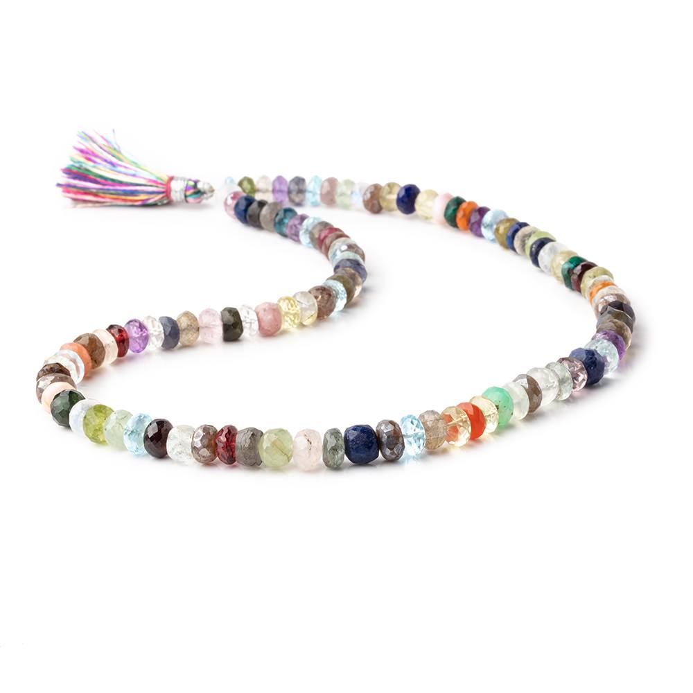 6.5-7mm Multi Gem Faceted Rondelle Beads 16 inch 100 pieces - Beadsofcambay.com