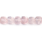 6.5-7mm Rose Quartz Faceted Cube Beads 8 inch 31 pieces - Beadsofcambay.com