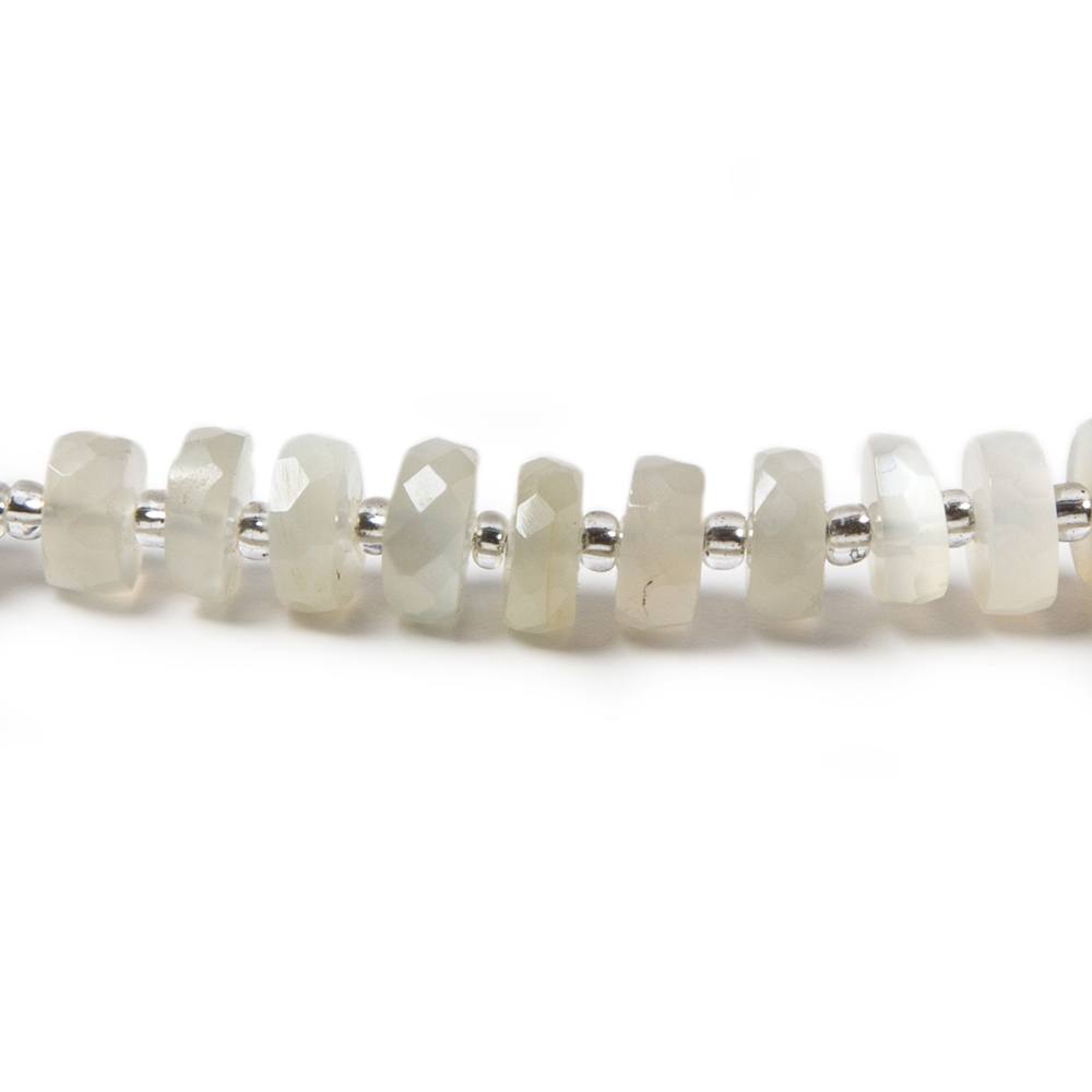 6.5-7mm Sage Green Moonstone faceted heshi beads 15.5 inch 92 pieces - Beadsofcambay.com