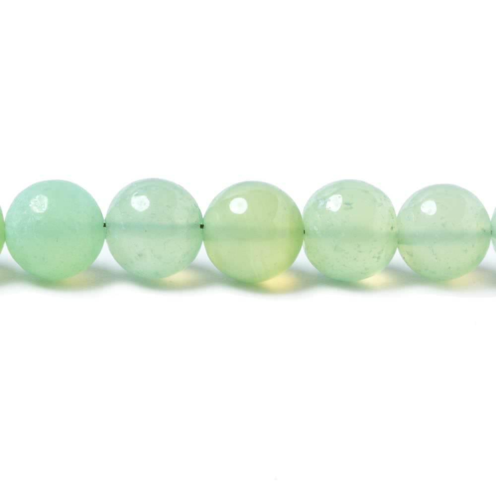 6.5-7mm SeaGreen Chalcedony Plain Round Beads 8 inch 26 pieces - Beadsofcambay.com