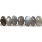 6.5-7mm Shaded Platinum Grey Moonstone faceted rondelles 15 inch 87 Beads AA - Beadsofcambay.com