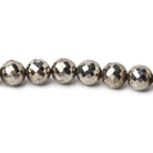 6.5-7mm White Pyrite faceted round beads 15.5 inch 59 pieces AAA - Beadsofcambay.com