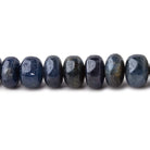6.5-8mm Blue Sapphire Plain Rondelle Beads 16 inch 90 pieces 1mm hole - Beadsofcambay.com