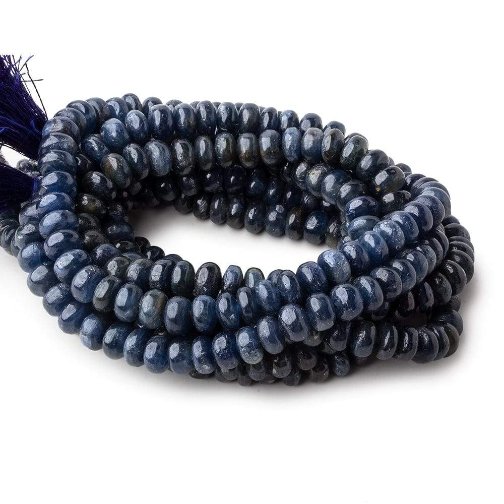 6.5-8mm Blue Sapphire Plain Rondelle Beads 16 inch 90 pieces 1mm hole - Beadsofcambay.com