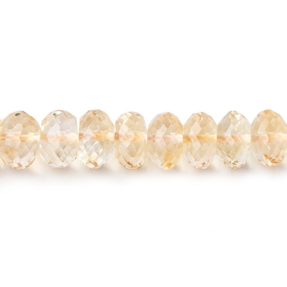 6.5-8mm Citrine Faceted Rondelle Beads 8.25 inch 46 pieces - Beadsofcambay.com