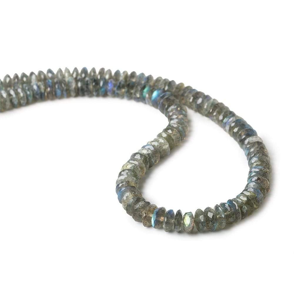 6.5-8mm Labradorite German Faceted Rondelles 16 inch 125 beads - Beadsofcambay.com