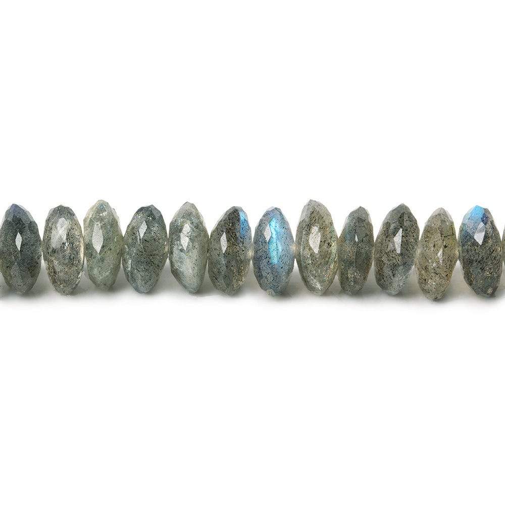 6.5-8mm Labradorite German Faceted Rondelles 16 inch 125 beads - Beadsofcambay.com