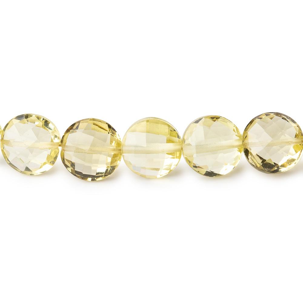6.5-8mm Lemon Quartz Faceted Coin Beads 16 inch 56 pieces - Beadsofcambay.com