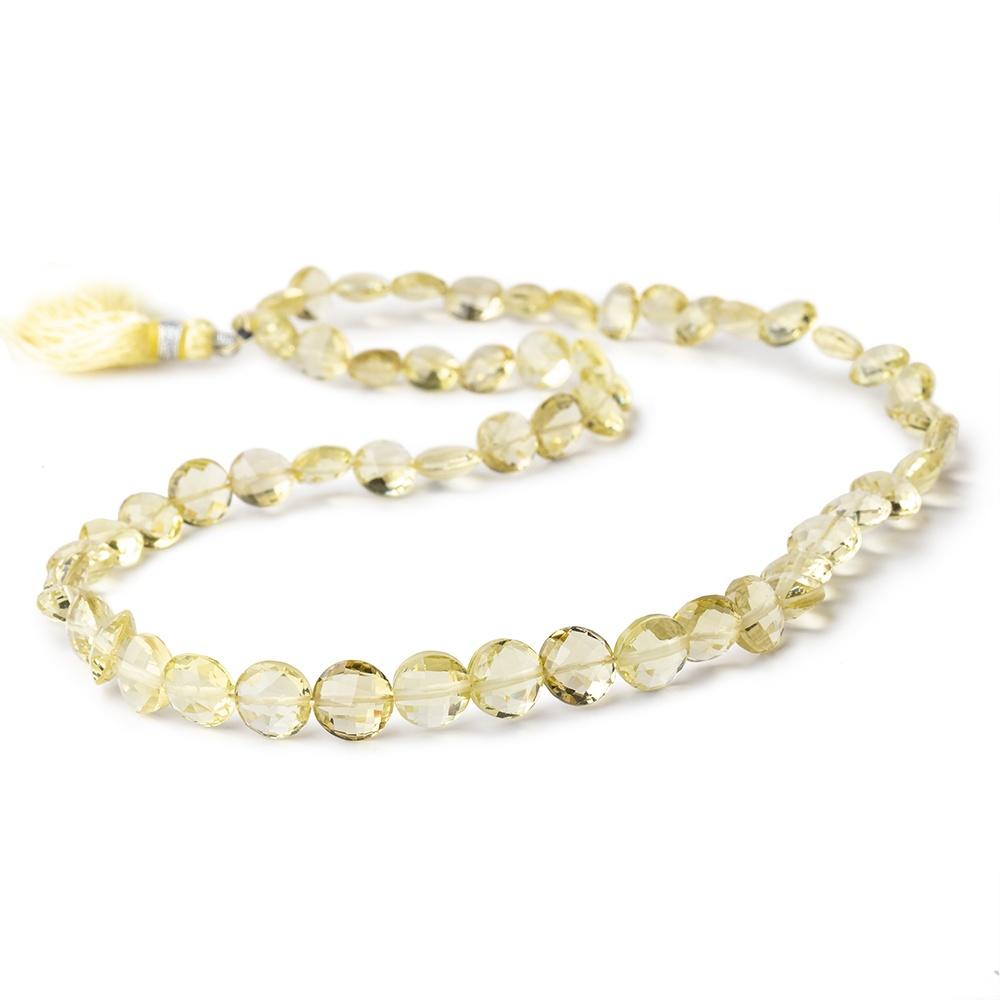 6.5-8mm Lemon Quartz Faceted Coin Beads 16 inch 56 pieces - Beadsofcambay.com