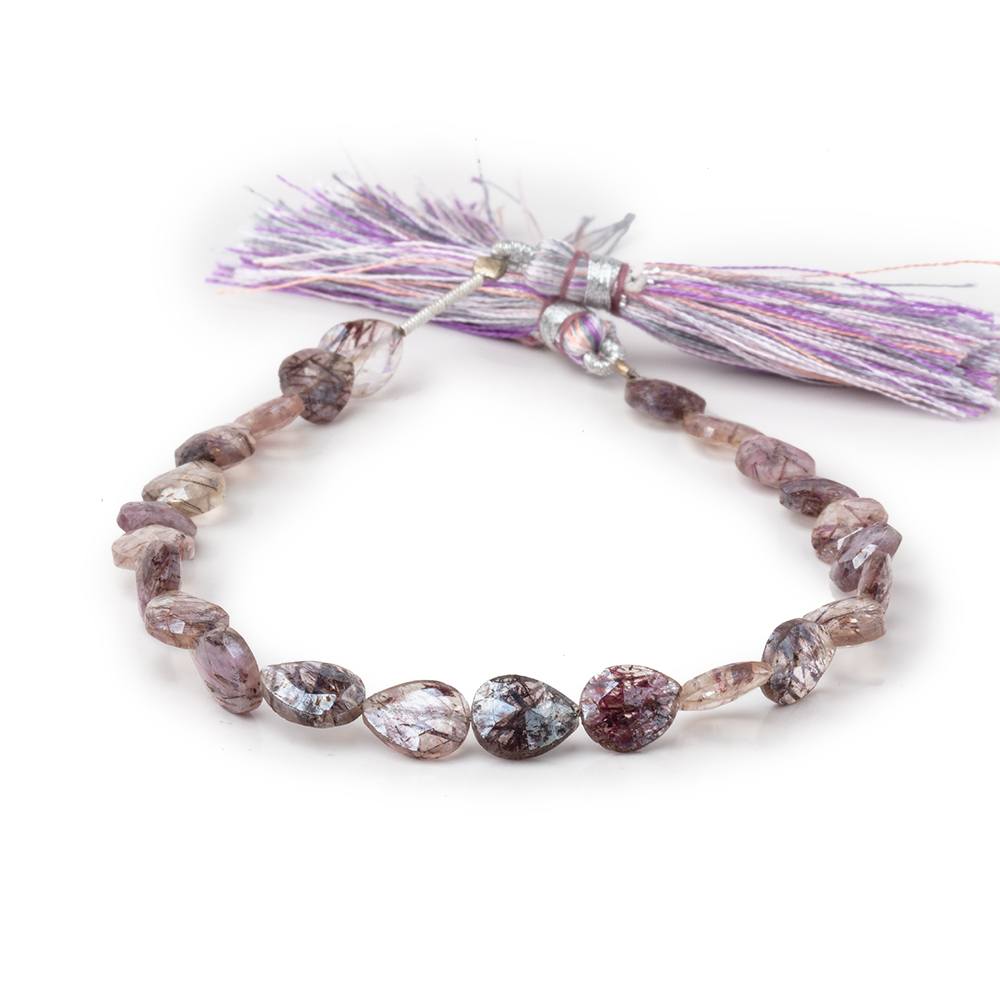 6.5-8mm Mystic Moss Amethyst Faceted Pear Beads 8 inch 23 pieces - Beadsofcambay.com