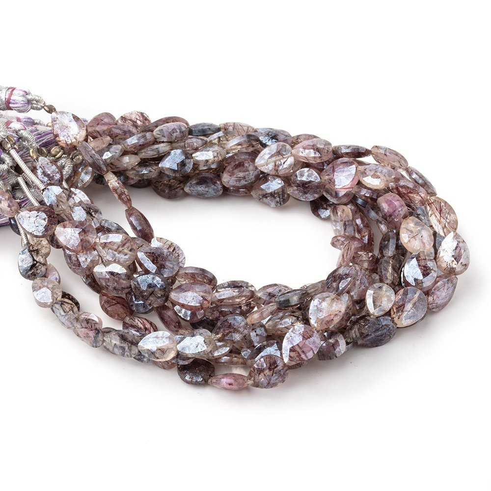 6.5-8mm Mystic Moss Amethyst Faceted Pear Beads 8 inch 23 pieces - Beadsofcambay.com
