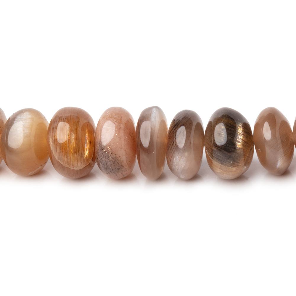 6.5-8mm Sunstone & Moonstone Plain Rondelle Beads 16 inch 90 pieces - Beadsofcambay.com