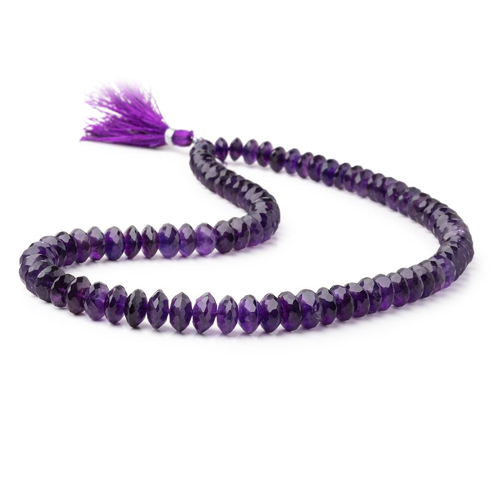 6.5-9.5mm Amethyst German Faceted Rondelles 16 inch 85 Beads - Beadsofcambay.com