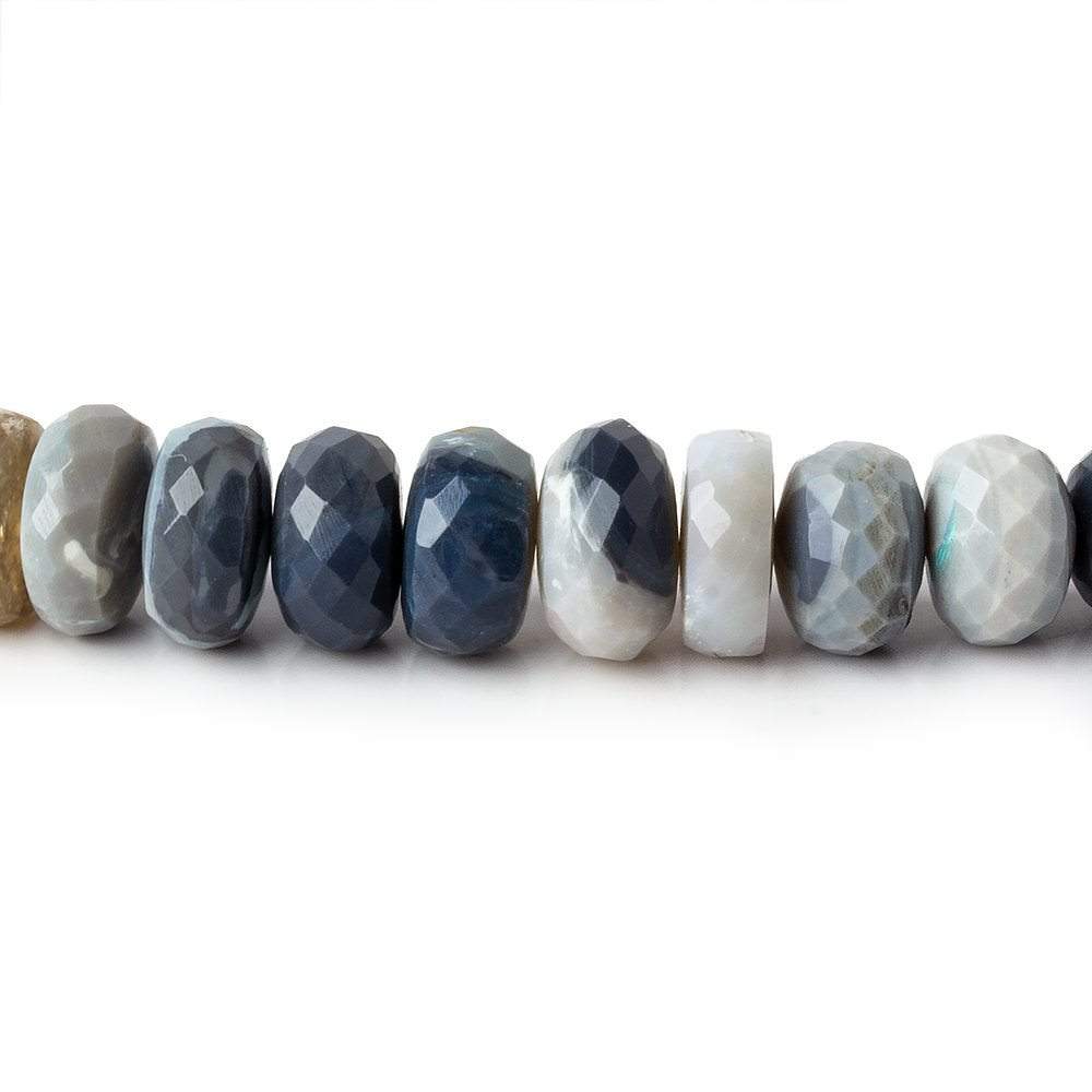 6.5-9.5mm Multi Color Australian Opal faceted rondelles 13 inch 81 beads A - Beadsofcambay.com