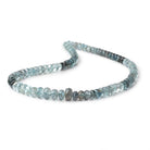 6.5-9.5mm Shaded Moss Aquamarine Faceted Rondelle Beads 16 inch 92 pieces AAA - Beadsofcambay.com