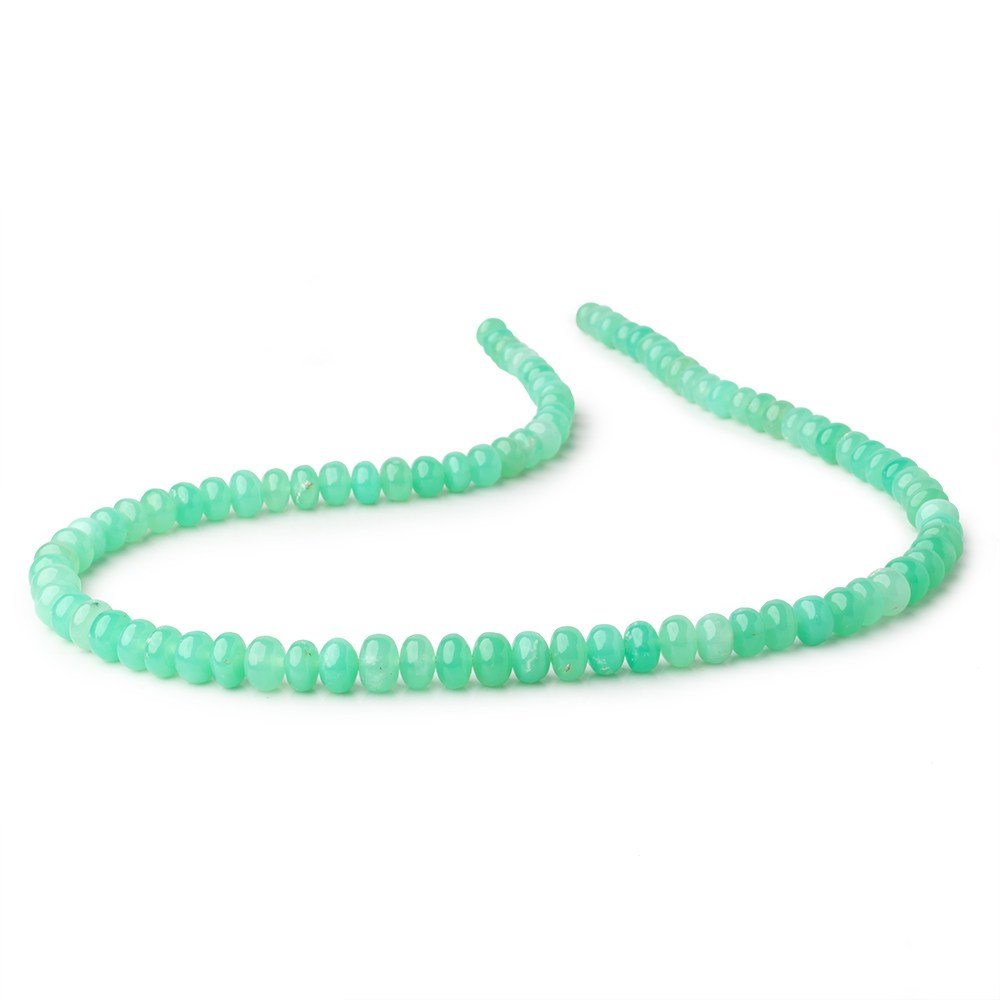 6.5-9.5mm Tanzanian Green Opal Plain Rondelle Beads 20 inch 90 pieces AAA - Beadsofcambay.com