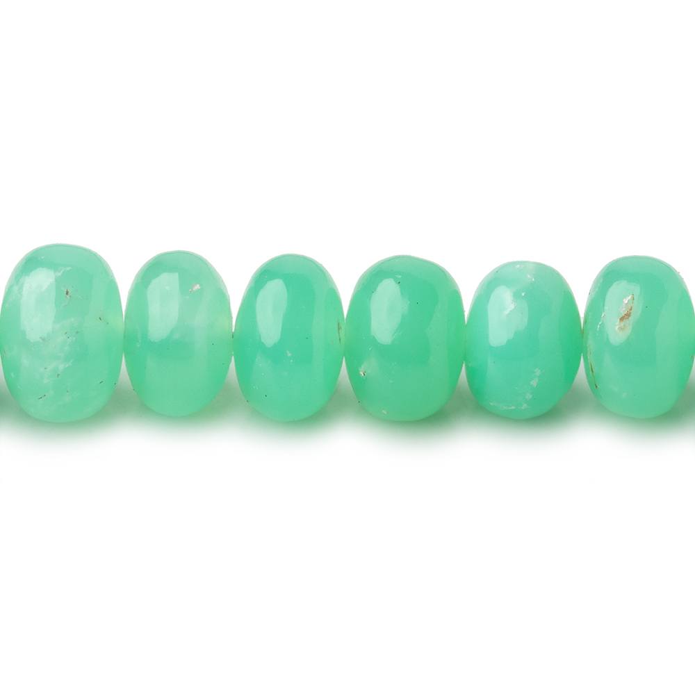 6.5-9.5mm Tanzanian Green Opal Plain Rondelle Beads 20 inch 90 pieces AAA - Beadsofcambay.com