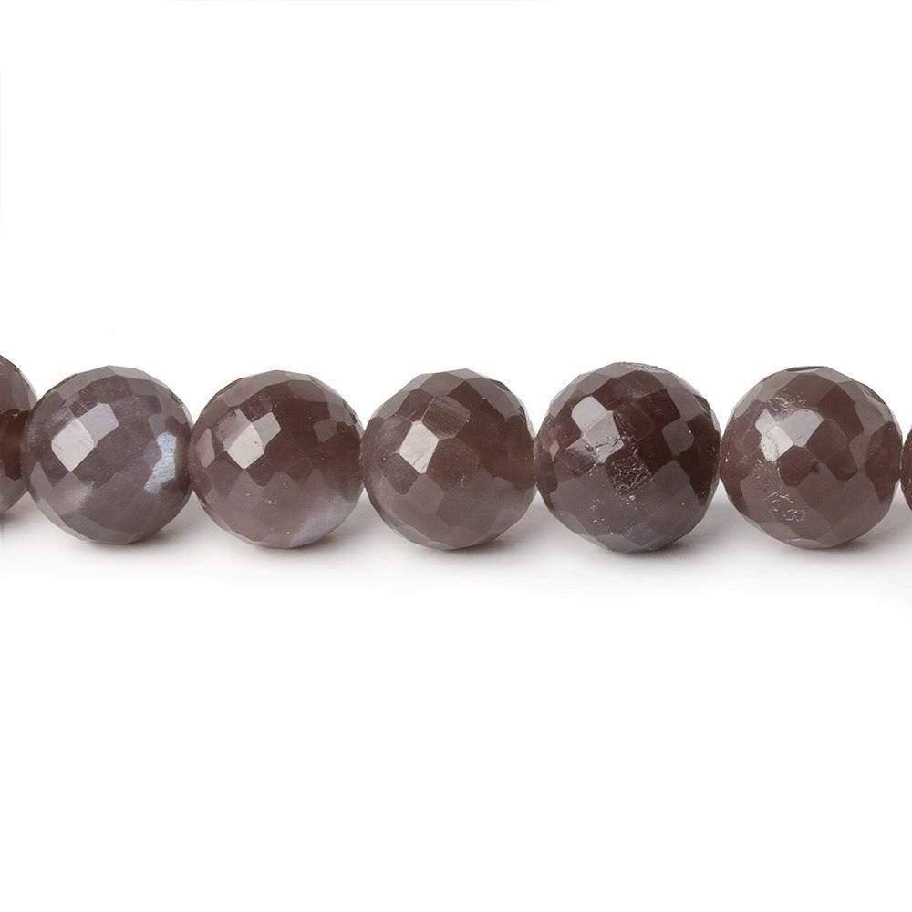 6.5-9mm Chocolate Brown Moonstone Faceted Rounds 16 inch 52 beads AA - Beadsofcambay.com