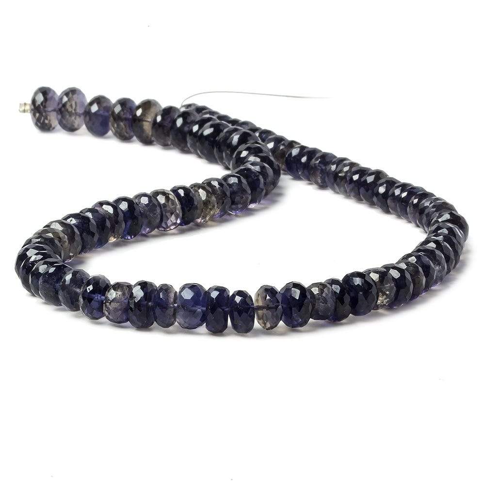 6.5-9mm Iolite faceted rondelle beads 13.5 inch 80 pieces AA - Beadsofcambay.com