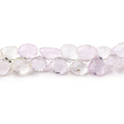 6.5-9mm Kunzite and Hiddenite Faceted Heart Beads 9.5 inch 60 pieces - Beadsofcambay.com