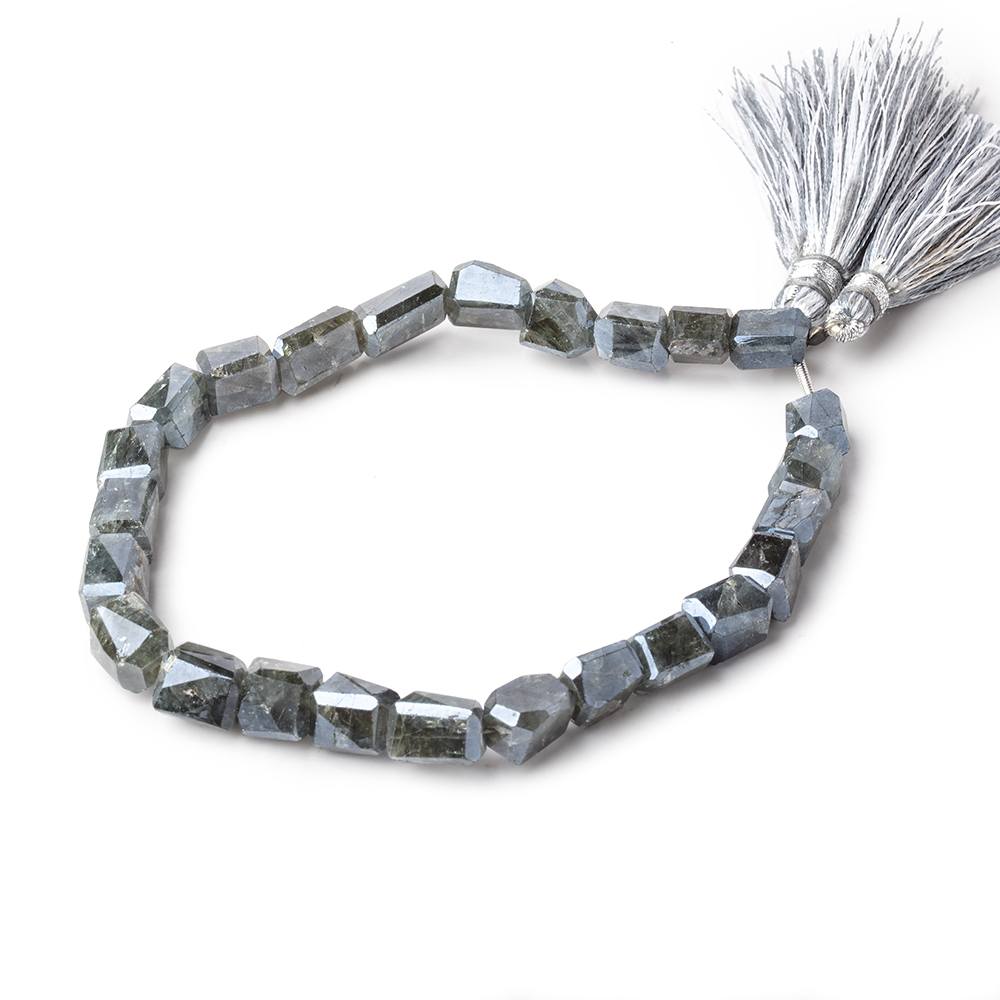 6.5-9mm Mystic Moss Aquamarine Faceted Nugget Beads 8 inch 23 pieces - Beadsofcambay.com