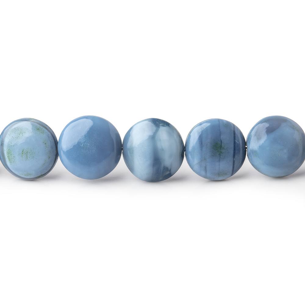 6.5-9mm Owyhee Denim Opal Plain Coin Beads 18 inch 60 pieces - Beadsofcambay.com