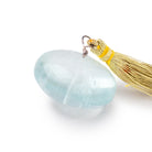 24-28mm Aquamarine plain rondelle focal bead 1 piece - BeadsofCambay.com