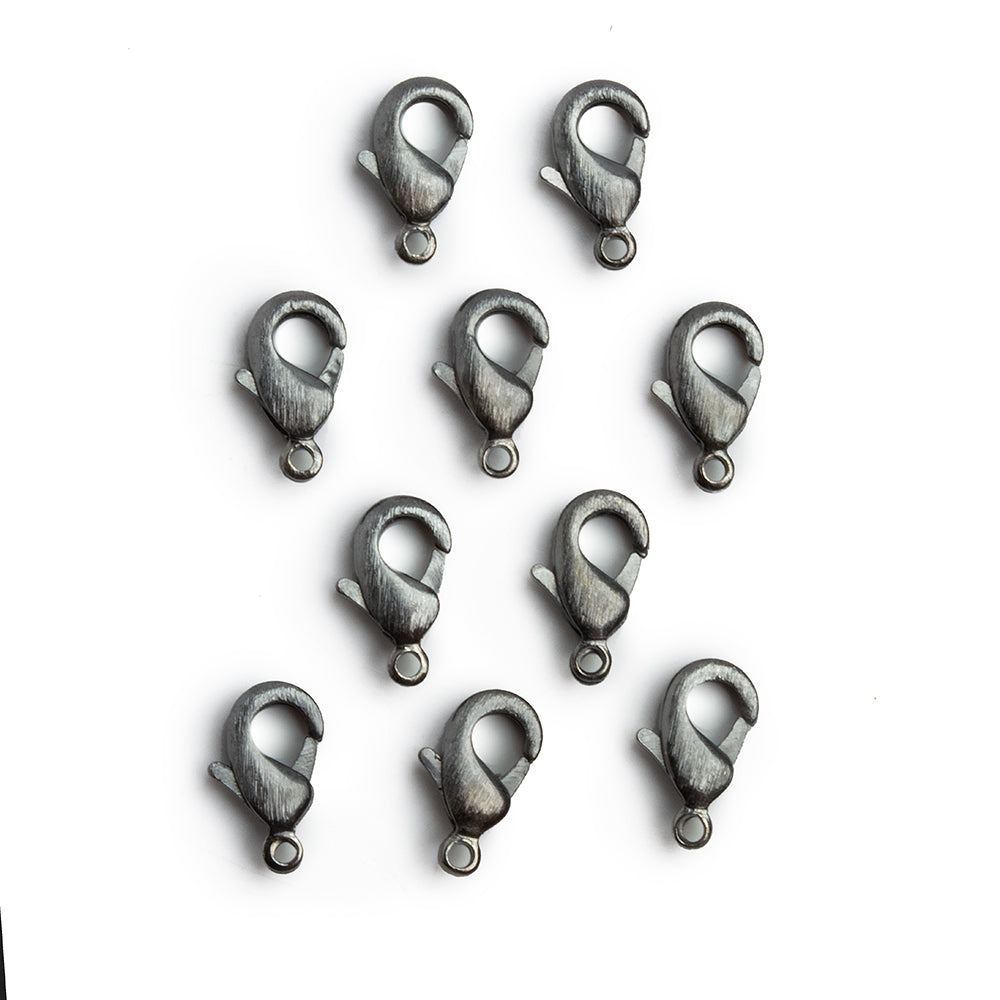 10mm Black Gold plated Brushed Lobster Clasp Set of 10