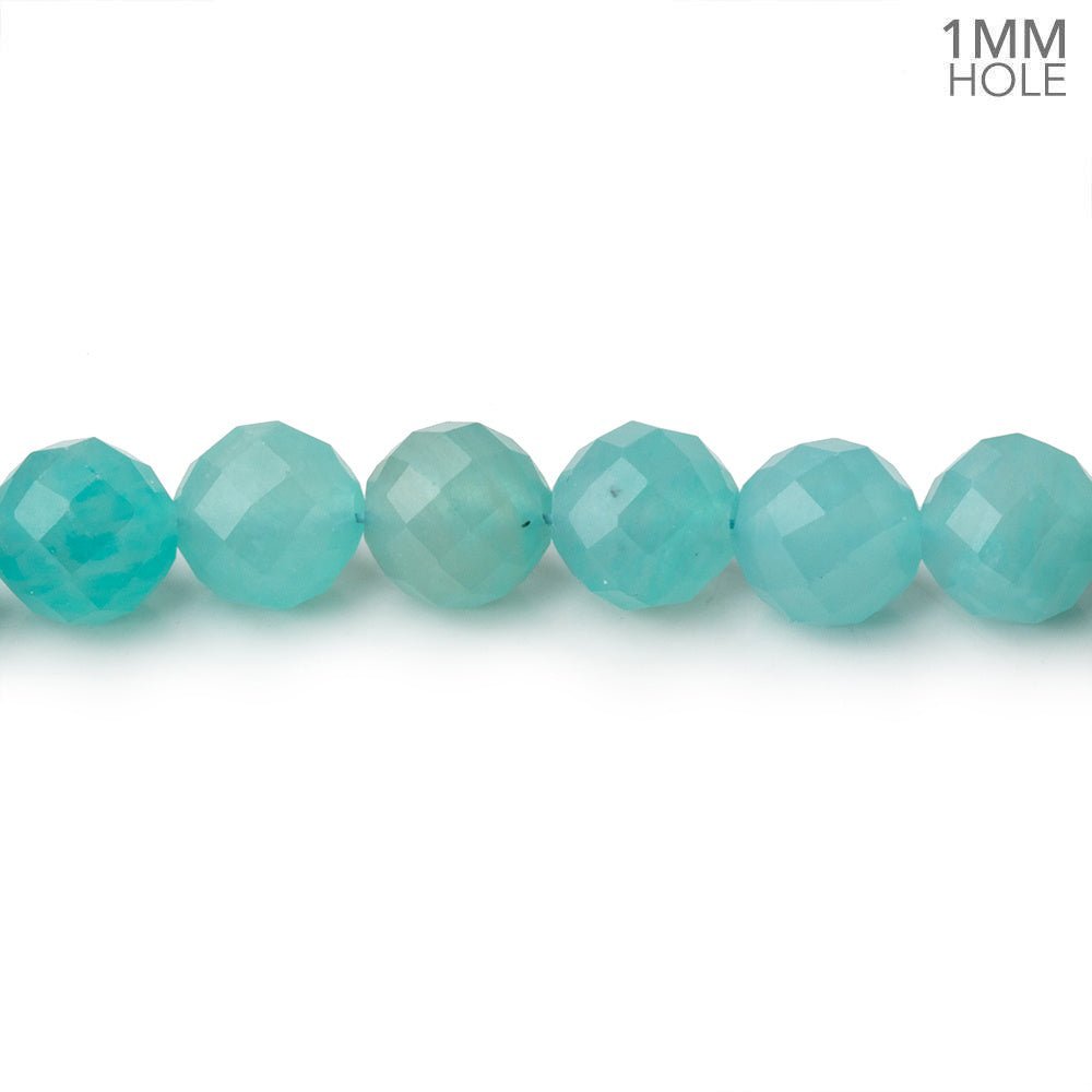 6.5mm Amazonite Faceted Round Beads 16 inch 63 pieces 1mm hole - Beadsofcambay.com