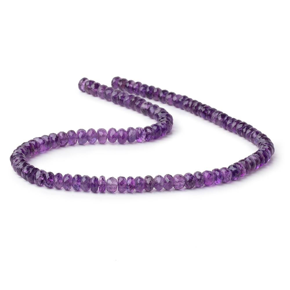 6.5mm Amethyst Faceted Rondelle Beads 16 inch 102 pieces - Beadsofcambay.com