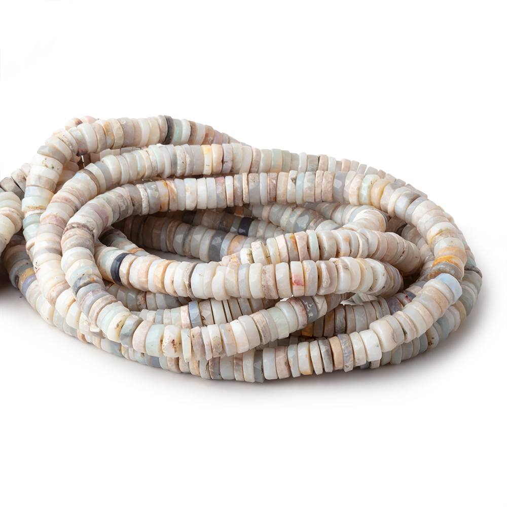 6.5mm Australian Opal Faceted Heshi Beads 16 inch 200 pieces - Beadsofcambay.com