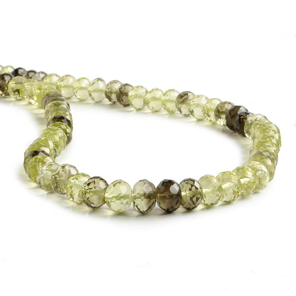 6.5mm Bicolor Quartz Faceted Rondelles 16 Inch 81 Beads - Beadsofcambay.com