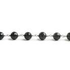 6.5mm Black Spinel faceted round .925 Silver Chain by the foot 24 pieces - Beadsofcambay.com