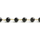 6.5mm Black Spinel faceted round Vermeil Chain by the foot 24 pieces - Beadsofcambay.com