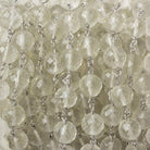 6.5mm Ceylon Moonstone faceted round .925 Silver Chain by the foot 24 pieces - Beadsofcambay.com