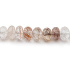 6.5mm Copper Rutilated Quartz Faceted Rondelle Beads 14 inch 74 pieces - Beadsofcambay.com
