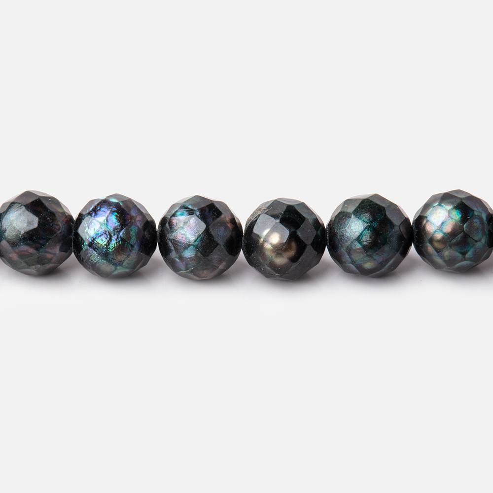 6.5mm Dark Teal Faceted Round Freshwater Pearls 16 inch 60 pieces - Beadsofcambay.com