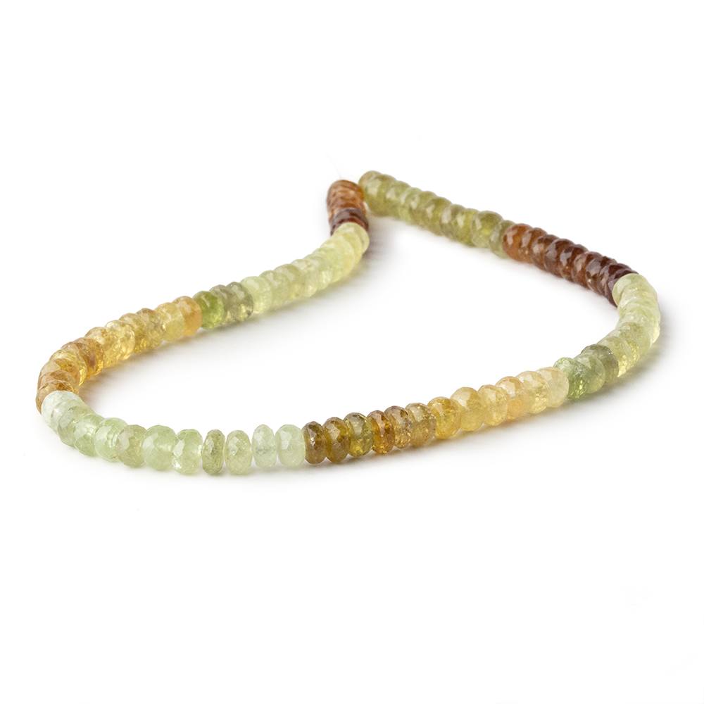 6.5mm Grossular Garnet faceted rondelle beads 13 inch 85 pieces - Beadsofcambay.com