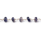 6.5mm Iolite Faceted Rondelle Beads on .925 Silver Chain - Beadsofcambay.com