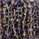 6.5mm Iolite Faceted Rondelle Beads on Vermeil Chain - Beadsofcambay.com