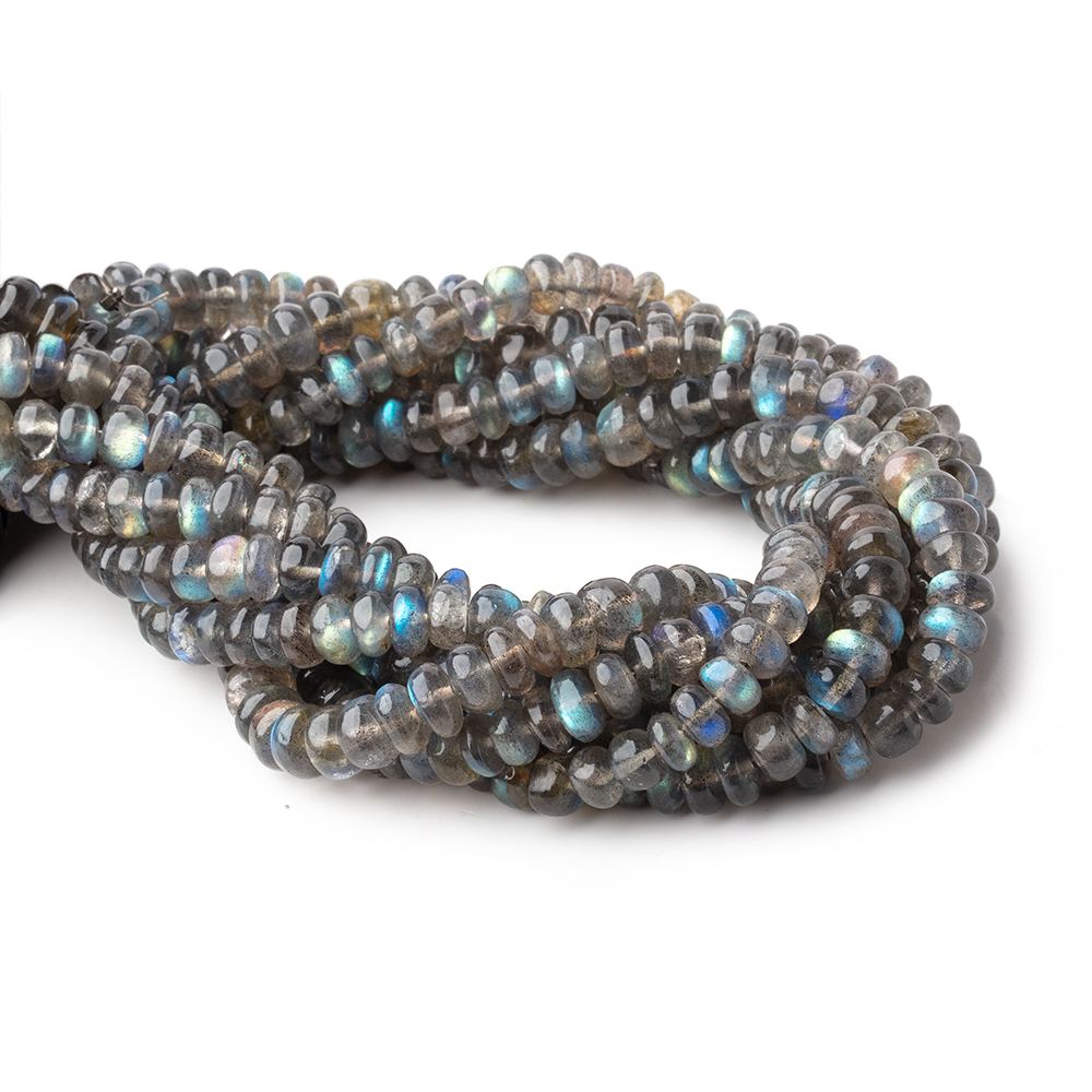 6.5mm Labradorite Plain Rondelle beads 9.5 inch 68 pieces AA - Beadsofcambay.com